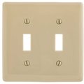 Hubbell Wiring 2-Gang Ivory Medium Size Toggle Wall Plate PJ2I